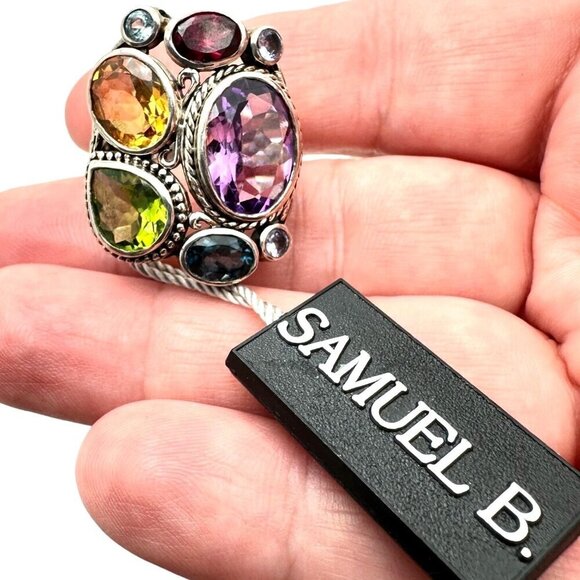 Samuel Benham Women Ring Madeira Collection Sterling Silver Multi Gemstone 9 - Picture 1 of 7